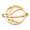 304 Stainless Steel Hollow Sport Ball Connector Charms STAS-M076-11G-1