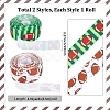 9M 2 Styles Rugby Theme Heat Transfer Polyester Grosgrain Ribbons OCOR-GF0005-05C-2