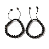 8mm Round Natural Golden Sheen Obsidian Braided Bead Bracelets BJEW-C067-01B-22-1
