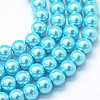 Baking Paint Pearlized Glass Pearl Round Bead Strands HY-Q003-6mm-48-1