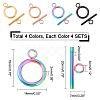 DICOSMETIC 16 Sets 4 Style Ion Plating(IP) 304 Stainless Steel Toggle Clasps STAS-DC0001-18-5