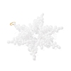 3Pcs 3 Colors Glass Seed Beaded Snowflake Pendants PALLOY-MZ00890-4