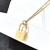 304 Stainless Steel Rolo Chain Pendant Necklaces NJEW-S444-01G-24-4