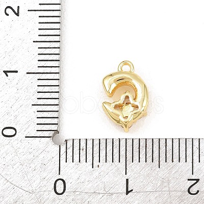 Brass Micro Pave Clear Cubic Zirconia Charms KK-Z151-18G-C-1
