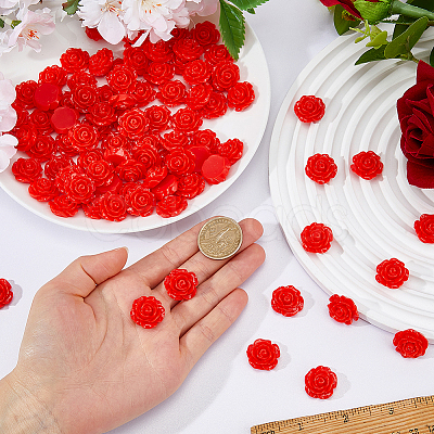 80Pcs Opaque Resin Cabochons RESI-DC0001-61A-1
