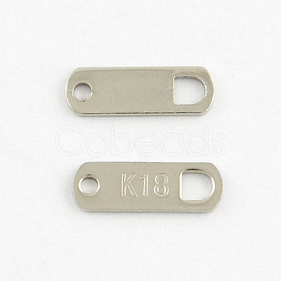 Tarnish Resistant 304 Stainless Steel Rectangle Shaped Chain Tabs STAS-Q178-02A-1