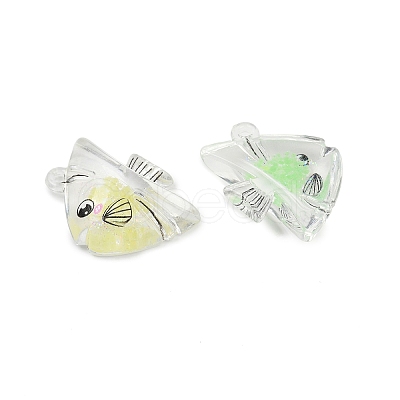 10Pcs Transparent Luminous Acrylic Pendants TACR-FP0001-02A-1