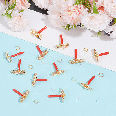 DIY Bowknot Brass Stud Earring Making Findings Kits DIY-GO0001-33-1