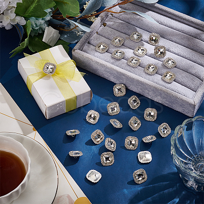 Alloy Rhinestone Shank Buttons DIY-MA0005-99B-1