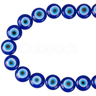 Handmade Evil Eye Lampwork Beads Strands LAMP-NB0001-04-1