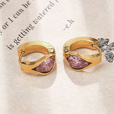 304 Stainless Steel Hoop Earrings EJEW-P309-03G-1