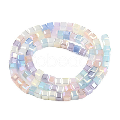 Electroplate Transparent Glass Beads Strands EGLA-N002-41-05-1