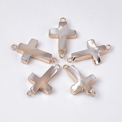 Electroplate Trochus Shell Links connectors SSHEL-S263-28-1