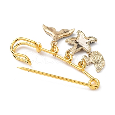 Marine Theme Pendant Alloy Enamel Brooches JEWB-BR00143-03-1