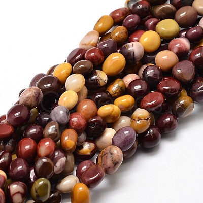 Natural Mookaite Nuggets Beads Strands X-G-J335-35-1
