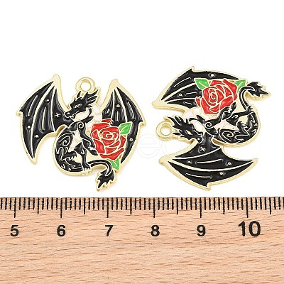 Alloy with Black Enamel Pendants AL-CBA2919-02G-11-1