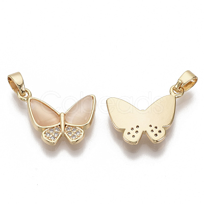 Brass Micro Pave Cubic Zirconia Charms X-KK-S354-134-NF-1
