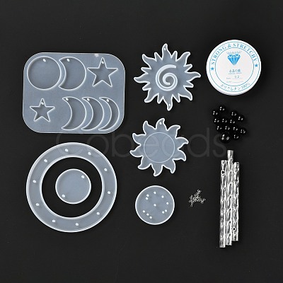 DIY Sun & Moon & Star Wind Chime Making Kits DIY-P028-20-1