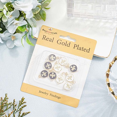 10Pcs 2 Colors Eco-Friendly Brass Micro Pave Cubic Zirconia Pendants KK-BBC0020-69-1