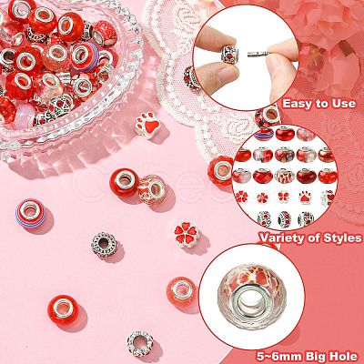 50Pcs Resin European Beads RESI-CJC0050-01C-1