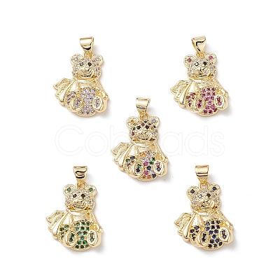 Brass Micro Pave Cubic Zirconia Pendants KK-M240-16-1