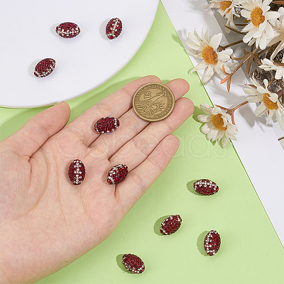 10Pcs Handmade Polymer Clay Rhinestone Beads CLAY-OC0001-08-1