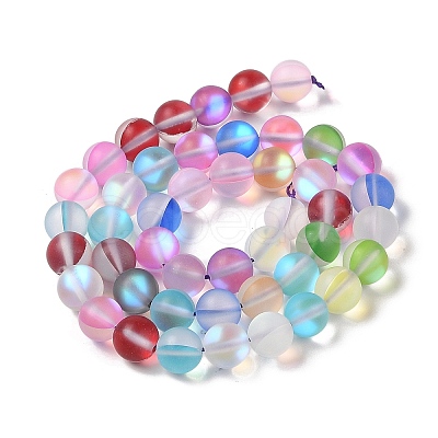Electroplated Synthetic Moonstone Beads Strands G-C131-B01-02-1