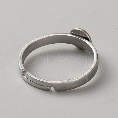 Adjustable 304 Stainless Steel Finger Rings Components STAS-WH0048-47P-1