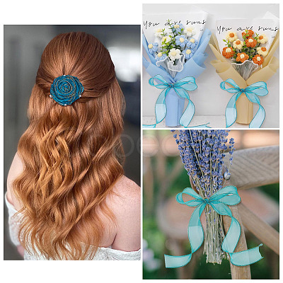 3 Rolls Polyester Organza Ribbons SRIB-TA0001-26B-1