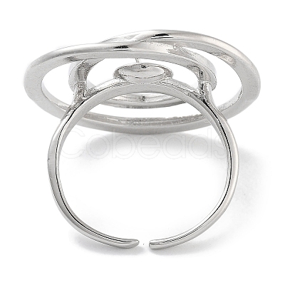 Rack Plating Brass Open Cuff Ring Settings KK-Z071-30P-1