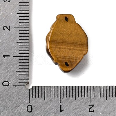 Natural Tiger Eye Carved Nine Tailed Fox Links Connector Charms G-D105-01B-1