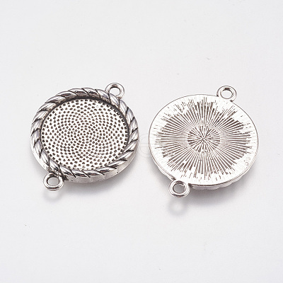 Zinc Alloy Cabochon Connector Settings PALLOY-A15774-AS-LF-1