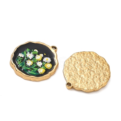 304 Stainless Steel Enamel Pendants SA-CBA0530-01B-G-1