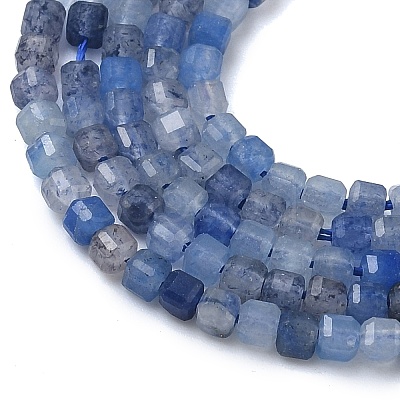 Natural Dyed & Heated Blue Aventurine Beads Strands G-P457-B01-10-1