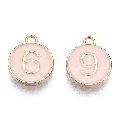 Light Gold Plated Alloy Enamel Charms ENAM-T010-04G-1