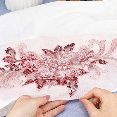 Flower Blossom Sequin Appliques DIY-WH0407-01-1