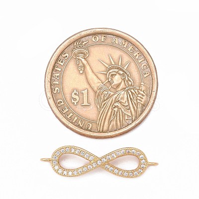 Brass Micro Pave Grade AAA Cubic Zirconia Links ZIRC-O009-09G-NR-1