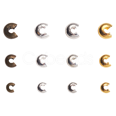 Brass Crimp Beads Covers KK-CJ0001-13-1
