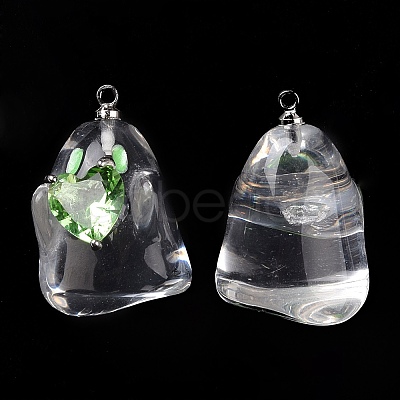 Halloween Transparent Acrylic Enamel Pendants OACR-A018-01-1