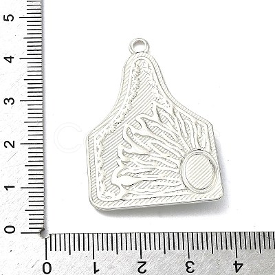 304 Stainless Steel with Dyed Synthetic Turquoise Pendants STAS-G374-05S-10-1