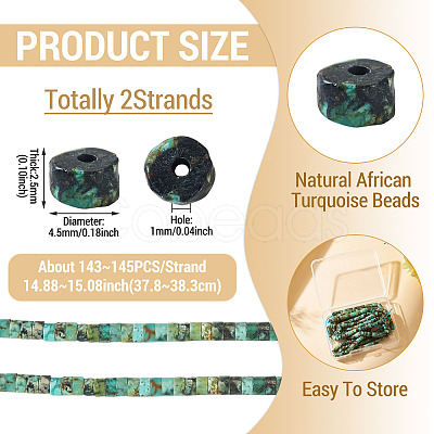 2 Strands Natural African Turquoise(Jasper) Beads Strands G-TA0003-41-1