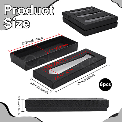 Paper Cardboard Tie Storage Boxes with Visible Window CON-WH0107-63-1
