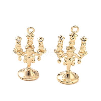 Brass Micro Pave Clear Cubic Zirconia Pendants KK-K351-75G-1