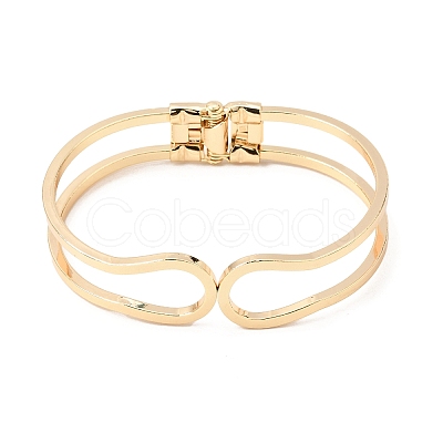 Brass Hollow Hinged Cuff Bangles for Women KK-CBA0B5A-02G-1