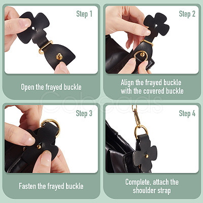 Flower Cowhide Suspension Clasps FIND-TAC0036-055G-02-1
