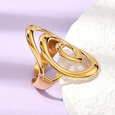 304 Stainless Steel Cuff Open Rings for Women RJEW-L342-05G-1