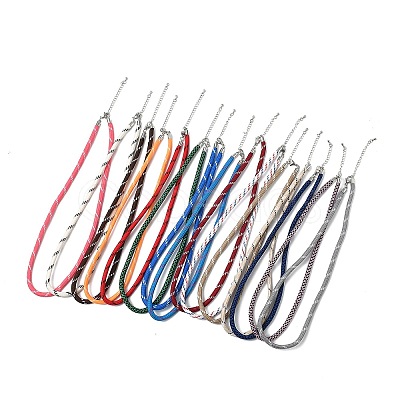Ployester Core-Wrapped Round Cord Necklace Making KK-CBACFA2-03P-1