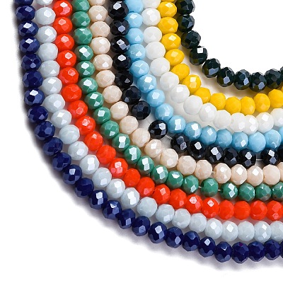 Electroplate Glass Beads Strands EGLA-X0007-01F-4mm-1