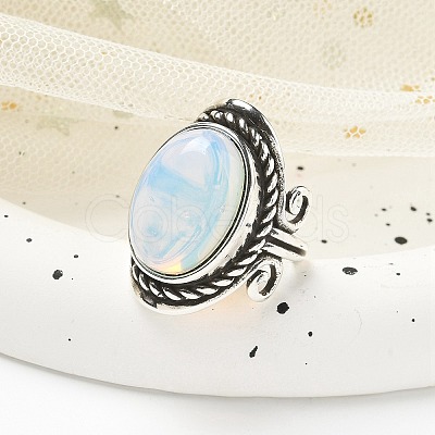 Opalite Adjustable Rings RJEW-I108-01AS-05-1