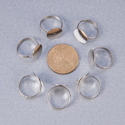 PandaHall Elite Brass Pad Ring Bases KK-PH0001-15S-1